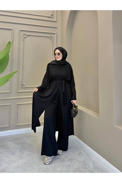ALLİNOFFİCİAL Double Basic Cotton Viscose Set Black