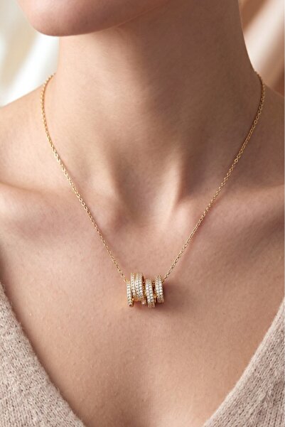 Valmont Accessories Gold Color Zircon Stone Geometric Spiral Model Women's Ne...