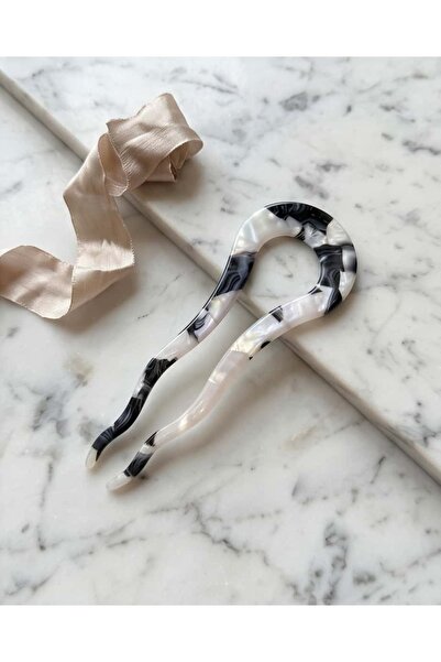 Portakal Esintisi Velune Bone Look Pin Bun Hairpin
