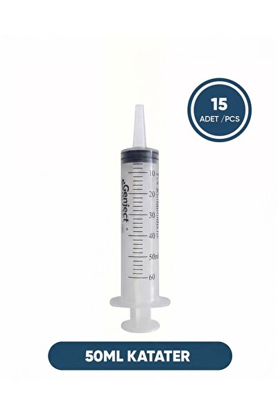 Genject 50 ml Katater Enjektörü Gavaj, Hasta ve Bebek Beslenme Enjektörü, Çam...