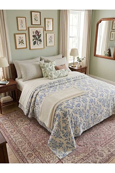 Erca Home Tekstil Ürünleri Floral Patterned Pique Double Cotton (190 X 240 cm...