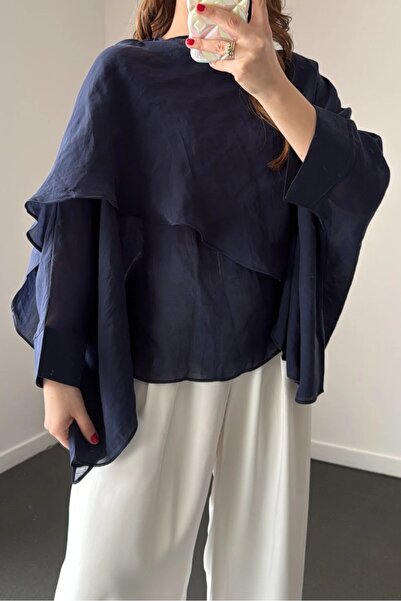 Suziş Dark Blue Flying Cape Blazer 5026
