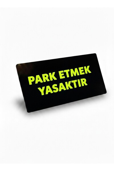 usin Plastic Black - Neon Green Embossed Lettering 27X3 cm Adhesive Parking I...