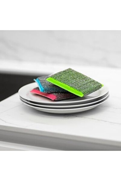 Yıldızan Pazaralanı Store Glitzi 3-Piece Power Inox Colors Steel Dish Sponge ...