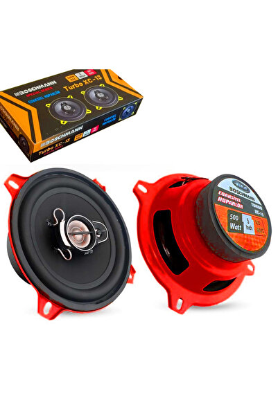 Boschmann 13cm Oto Hoparlör Koaksiyel 500w Tweeterli Kırmızı 2 Adet Turbo XC-13