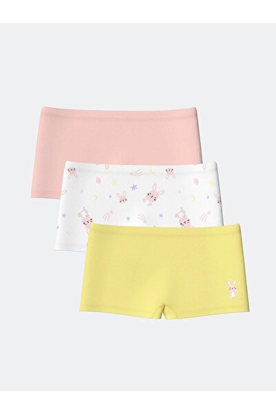 LC Waikiki Baskili Kiz Cocuk Boxer 3'lu - S58842Z4