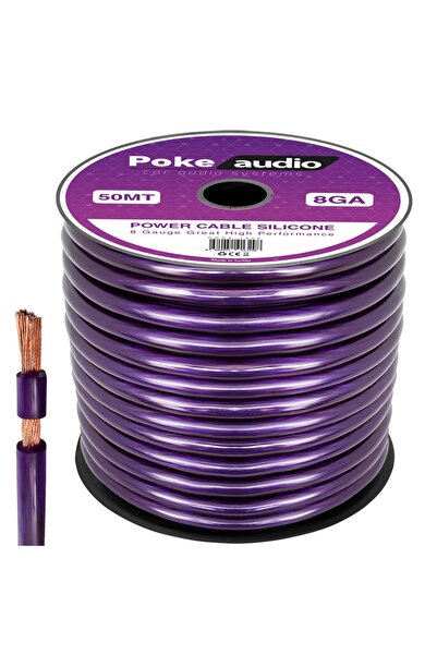 poke audio 8GA 50 Metre Oto Anfi Power Kablo Silikon Poke PK-1410 PLUS