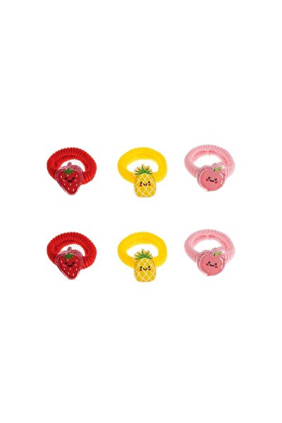 OEM Set 6 buc elastice de păr pentru fete cu fructe, multicolore, coafuri vesele