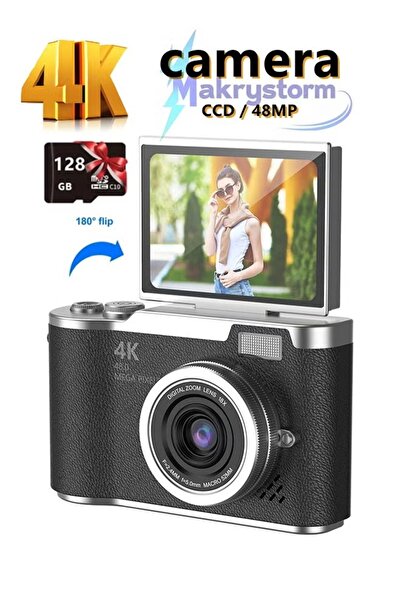 Makrystorm 4k CCD Digital Zoom Student Digital Camera 48MP Portable Digital P...