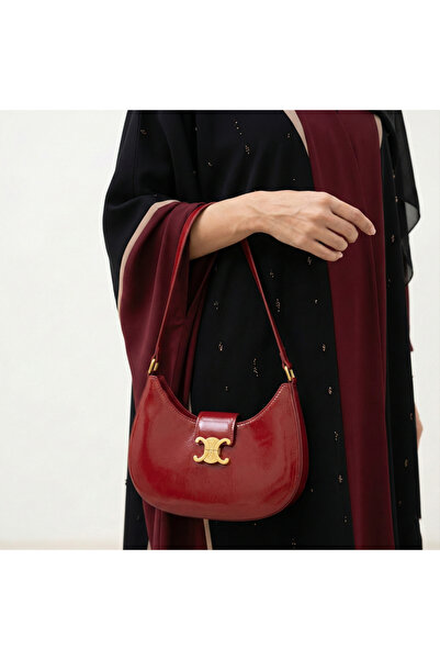 Flamour Elegant Leather Bag Flamer with Accessories6012_Maroon