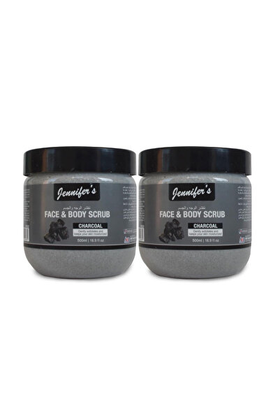 Jennifer's Face & Body Scrub Charcoal 500ml-Pack of 2|Detoxifying Exfoliating...