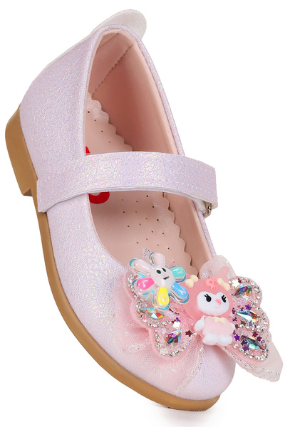Kiko Kids Hila Velcro Glitter Girls' Ballerina Shoes