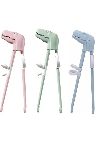 Arabest 3 Pairs Kids Training Chopsticks, Reusable Dinosaur Trainer Chopstick...