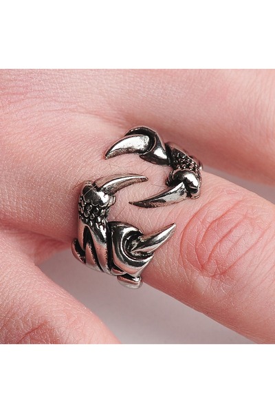 Viking Gotik Stil Motorcu Vintage Tarz Ayarlanabilir Yüzük