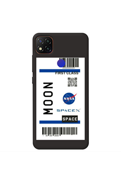 Other Xiaomi Redmi 9c Moon spacex Black Colored Silicone TPU Θήκη