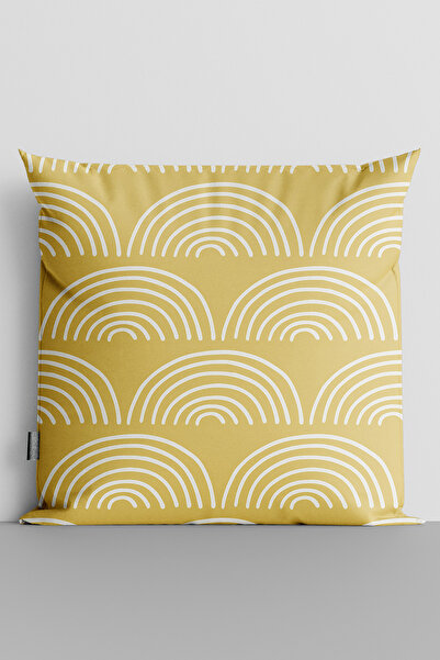 TicaretJet Abstract Shapes Double Sided Digital Printed Throw Pillow Cover