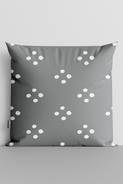 TicaretJet White Spots Double Sided Digital Printed Throw Pillow Cover - 2372