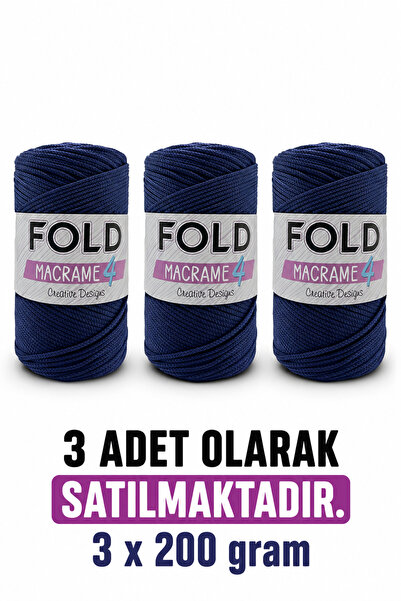 BD fold yarn Polyester Makrome No.4 200 Gram 230 Metre 2 Mm Kalınlık
