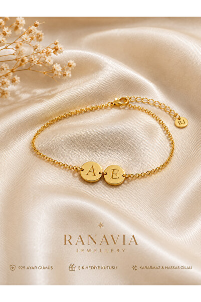 Ranavia Jewellery 925 Ayar Gümüş Plaka Harfli Bileklik Kişiye Özel Tasarım 3 ...