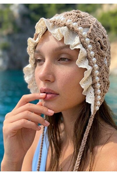 LAGRANZE Ruffled Lace Detailed Knitted Hair Accessory
