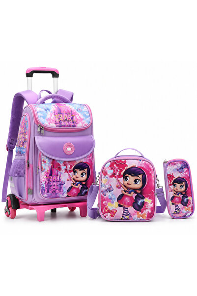 Alcoach Kids School Bag Boys Girls 3Pcs Trolley Backpack with Detachable Trol...