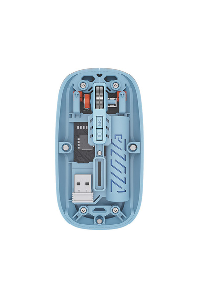 wiks Bluetooth 5.2 ve 2.4G USB Kablosuz Mouse, Şeffaf Tasarım, Şarj Edilebili...