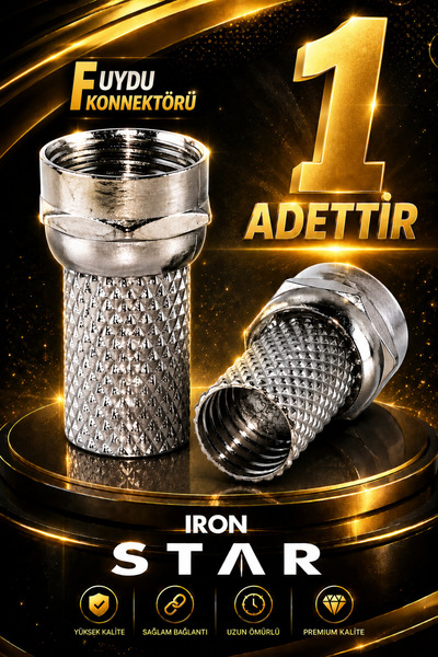 IRONSTAR 1 ADET F uydu konnektörü / RG6 F konnektör / çanak anten bağlantı / ...