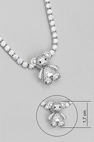So CHIC... Pofuduk Ayıcık 18 Ayar Beyaz Altın Kaplama Gümüş Charm