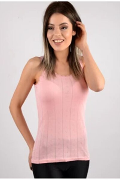 Tutku Women's salmon self-patterned tank top 1 piece