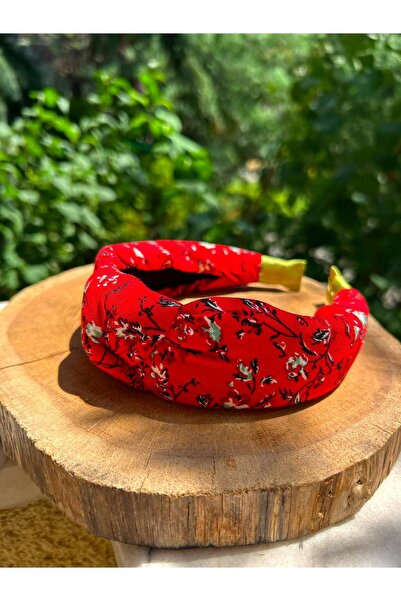 ByMerve Women's Knotted Mini Floral Red Women's Hair Crown Accessory