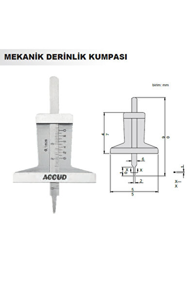 ACCUD Mechanical Depth Gauge 0-30mm