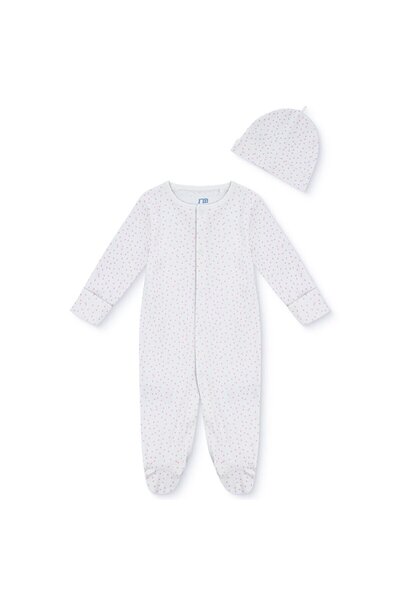 MOTHERCARE Kız Bebek Tulum-Şapka Çıtçıtlı Bisiklet Yaka Long Sleeve Patikli