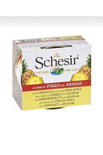 Schesir Sizher Canned Food Wet Food Chicken and Pineapple Strips for Cats