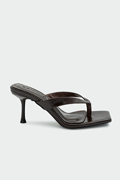 LAMİNTA Tiny Flip-Flop Heeled Bitter Brown Women's Slippers