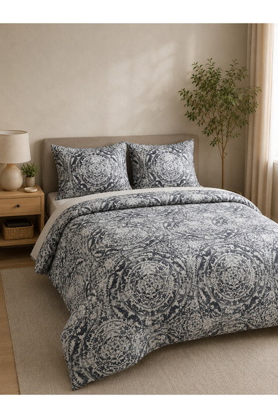 Pamuva طقم غطاء لحاف مزدوج 100% قطن 200x220 |   ملاءة سرير مطاطية مقاس 160x200