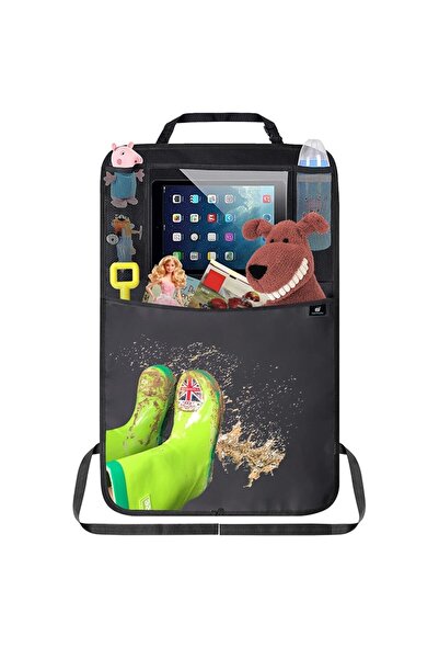 MACVI ® Waterproof Car Seat Back Organizer with Tablet Holder and Pockets, Black