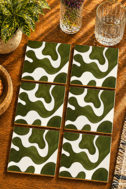 JHAAR Abstract - Bohemian Modern Set of 6 Coasters - Uv Printing Mdf - 10X10 cm