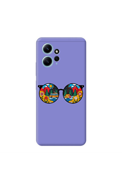 Other Xiaomi Redmi Note 12 4G Round Glasses Purple Colored Silicone TPU Θήκη