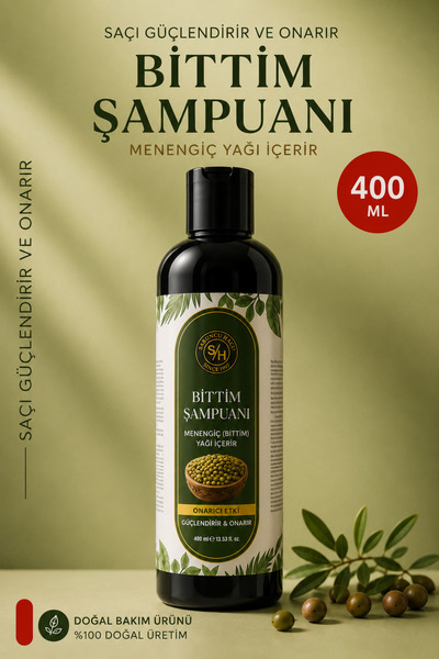 Sabuncu Hacı Bıttım and Menengiç Oily Repair Shampoo - 400 ml Natural Hair Care
