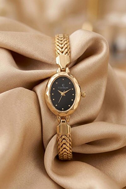 GANYMET Cellis Women's Gold Oval Steel Watch Black Dial Minimal Luxury Quartz...