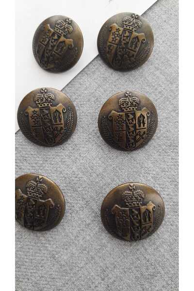 ILCARE Antique Sari Metal Button 20 mm 6 Pieces