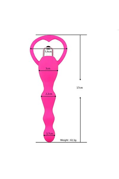Sensvia Titreşimli Boğumlu Anal Vibratör 18,5 cm – 1,9–3,3 cm Kademeli Çaplı Esnek Anal Uyarıcı Plug