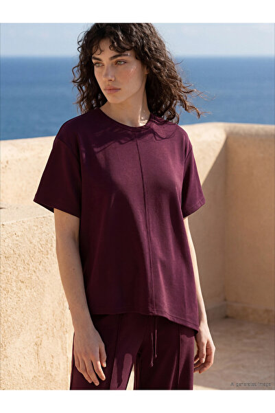 LC Waikiki Nevavm Soft Touch Asymmetrical Cut Women's T-Shirt with Difference