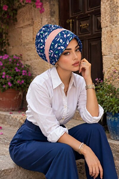 Aişe tesettür Indigo Powder Hijab Hat Bonnet