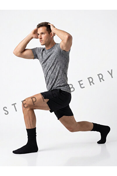 STEPPE BERRY Men's Cream Slouchy Socks