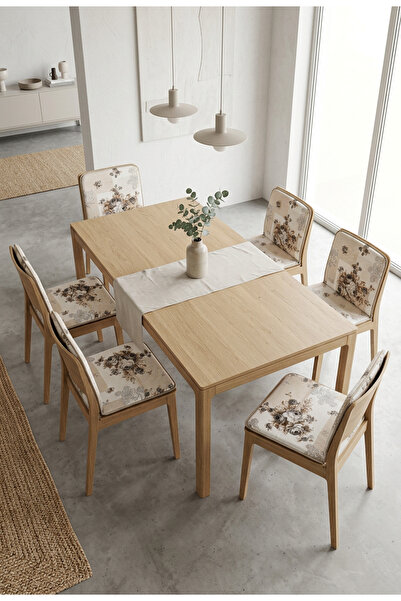 GENÇEV HOME COLLECTİONS Set of 6 Chair Cushions with Backrest Soft Seat Cushi...