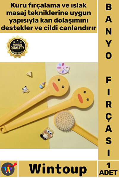 Wintoup # Brush with Ergonomic Exfoliating Effect, Long Handle, Duck Design, ...