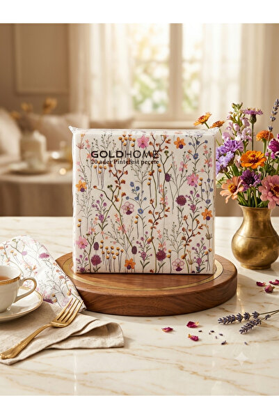 METE MUM PİNTEREST DESENLİ DEKORATİF KAĞIT PEÇETE 33X33 CM - 20'Lİ PAKET - SO...