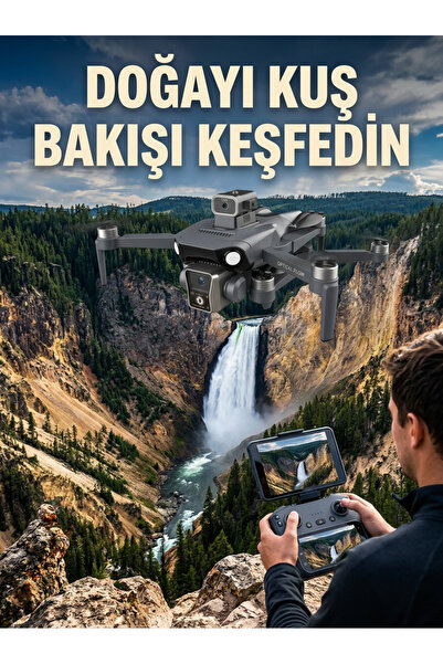 Genel Markalar GPS Konumlandırmalı Çift Kameralı Drone Canlı Görüntü Aktarıml...