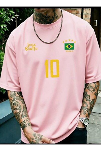 New Shine Βραζιλία 10 Τυπωμένο Βαμβακερό T-Shirt Oversize
